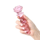 Plug Anal Escalonado em Vidro Com Base em Formato de Rosa