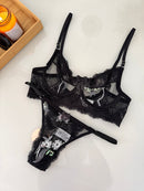 CONJUNTO MALDIVAS - PRETO COM VERDE E BRANCO