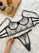 CONJUNTO VALENTINA - PRETO FLORAL