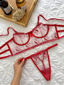 CONJUNTO VITÓRIA - VERMELHO FLORAL