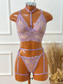 CONJUNTO PODEROSA - LILÁS COM ROSA ROMANCE