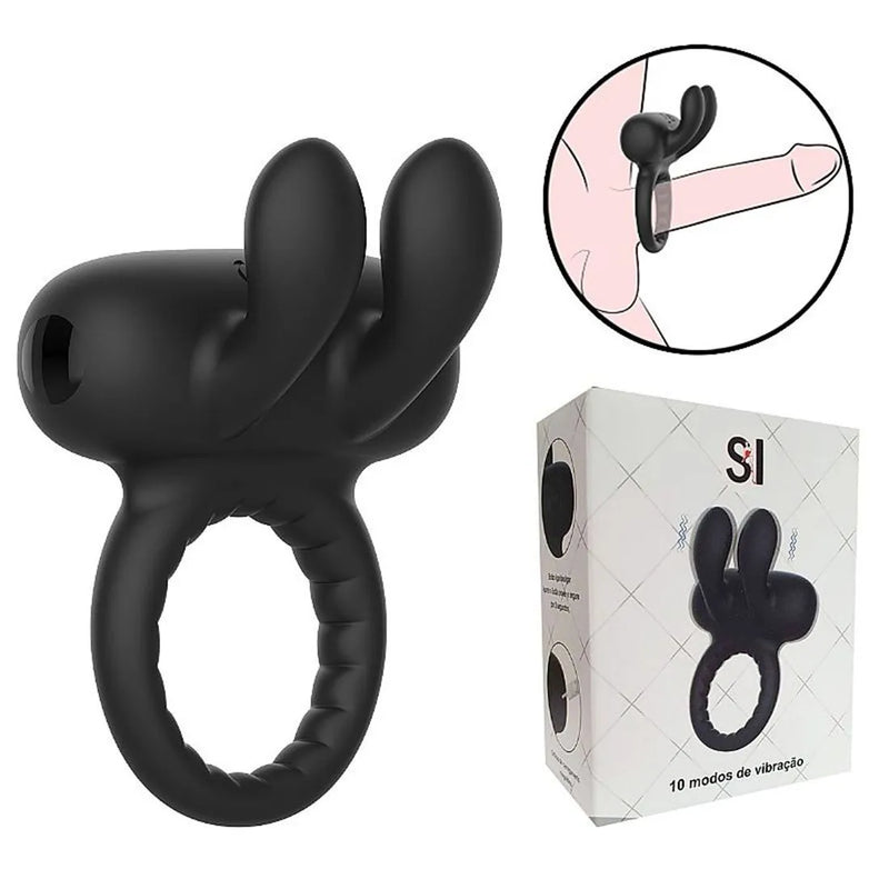ANEL PENIANO COM ESTIMULADOR DE CLITÓRIS OLIMPIO