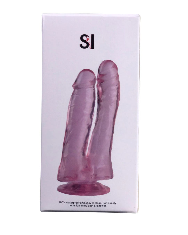 PRÓTESE DUPLA COM VENTOSA  EM JELLY 16,5X3