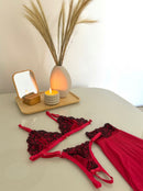CONJUNTO BEIJO QUENTE - VERMELHO COM PRETO