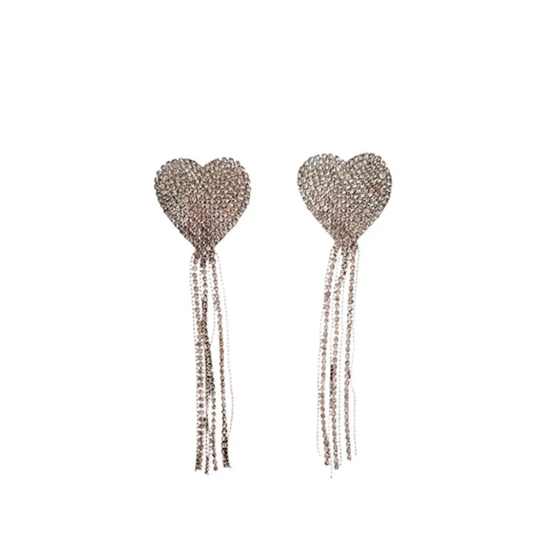 TAPA MAMILOS EM FORMATO DE CORAÇÃO COM STRASS