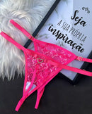 CALCINHA FIO CORAÇÃO - ROSA NEON